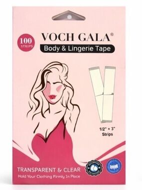 VOCH GALA NWT Body Lingerie Tape 100 Strips Clear Fashion Clothing Support